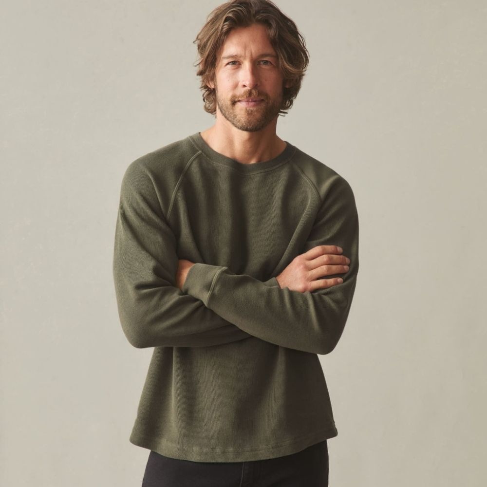 NEW American Giant French Rib Crew Long Sleeve Sweater Olive Green Size XL